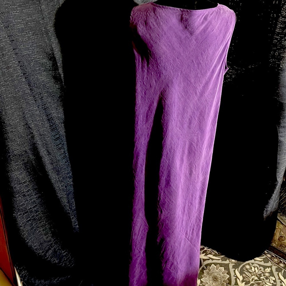 Fabulous Eileen Fisher Silk Ensemble. Long Sheath dress with long Sheer coat. - Picture 6 of 9